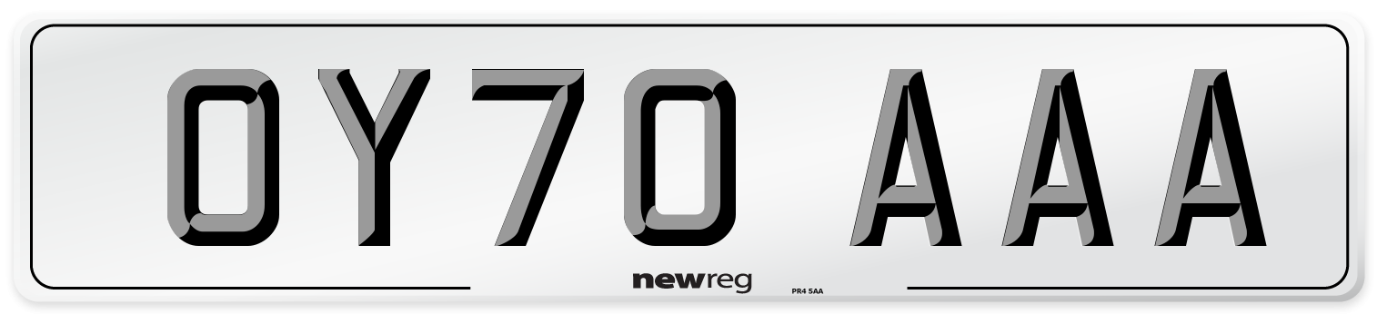 OY70 AAA Number Plate from New Reg